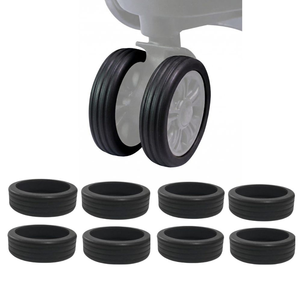 スーツケース タイヤカバー キャスターカバー タイヤ保護 汚れ防止 シリコン製 8個セット